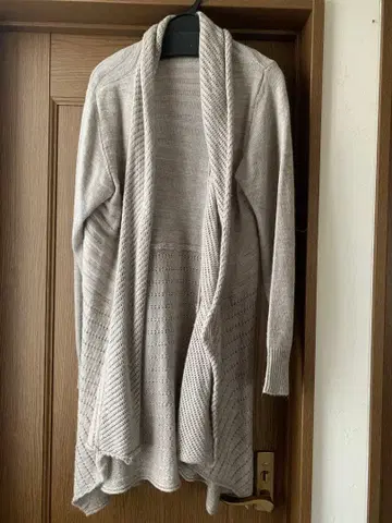 라이트 그레이 롱 니트 가디건