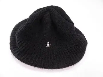 먼싱웨어 니트 모자 블랙 로고 햇 테두리 와이어 포함