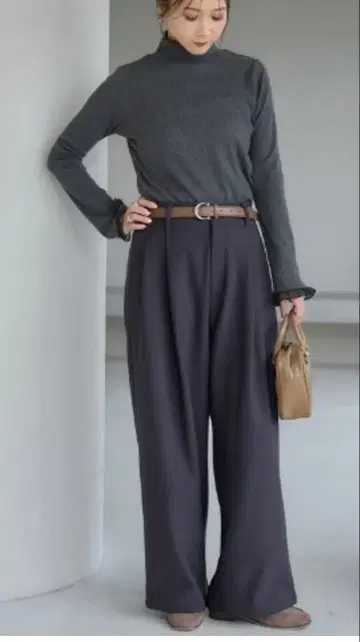 다나카 리나 mysa 다크 그레이 와이드 팬츠 L 사이즈