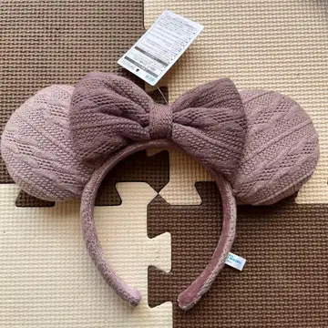 디즈니 미니 니트 머리띠 브라운