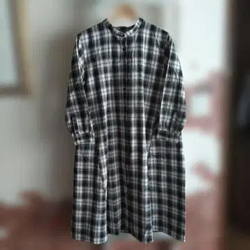 리브인컴포트 체크 무늬 원피스 롱 원피스 빅 사이즈