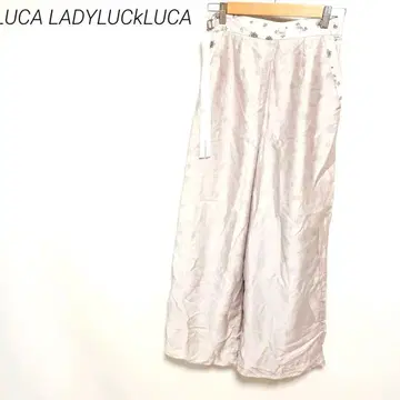 LUCA LADYLUCkLUCA 라이트 그레이 와이드 팬츠 허리 자수