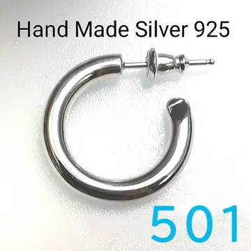3.5x21mm 왼쪽 귀 핸드메이드 925 후프 귀걸이 (501 사이즈)