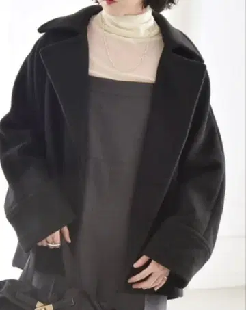 SHIPS quaranciel 코쿤 미들 울 코트