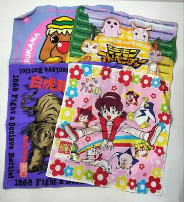 레트로 애니메이션 손수건 4개