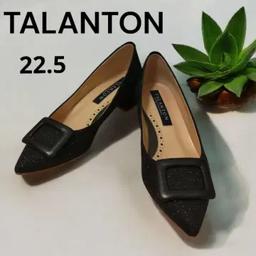 TALANTON 블랙 스틸레토 플랫슈즈