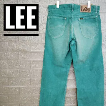 리 Lee 구제 코듀로이 팬츠 W32 그린 터콰이즈 블루