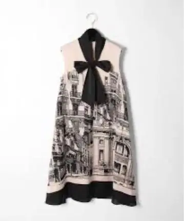 새상품 그레이스 클래스 프린트 보타이 원피스