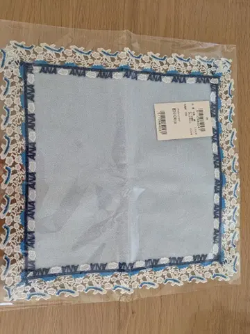 치카자와 레이스 타월 손수건 ANA 콜라보 페일 블루