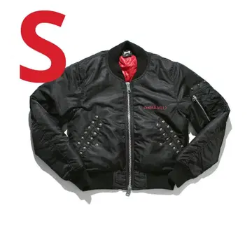 NOREMID RHINESTONE MA-1 JACKET- BLACK