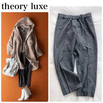 theory luxe 울 100 테이퍼드 풀온 팬츠 이지 팬츠 42