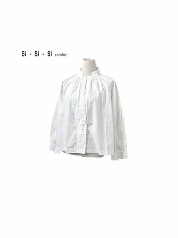 si-si-si 컴포트 코튼 개더 긴팔 셔츠