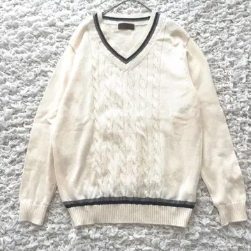 최근 투모로우랜드 코튼 칠드런 V넥 니트 V넥 화이트 L