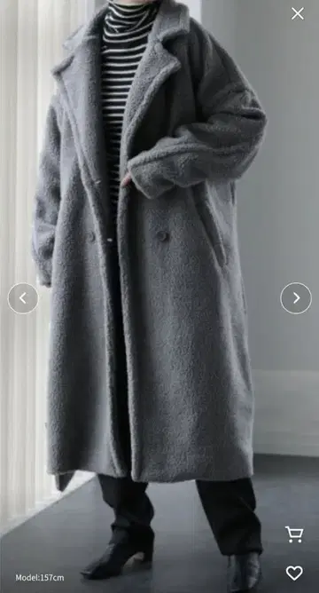 HUG.U 보아 롱 코트 더블 체스터 코트