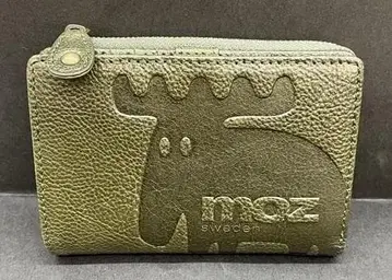 moz 모즈 L 지퍼 2단 접이식 지갑 월렛 가죽 그린 [새상품급 중고]