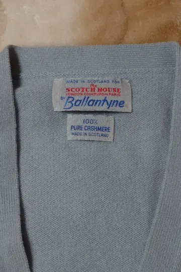 컨디션 최상 80s 스코틀랜드제 발란타인 캐시미어 가디건 44