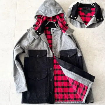 레어 필슨 매키노 울 2way 더블 자켓 S 후드 탈부착 가능