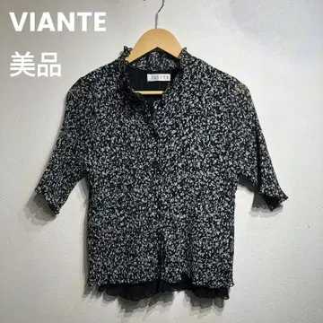 VIANTE 쉬폰 소재 모노톤 꽃무늬 셔츠 / vintage