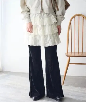 Kastane 튤 벨로아 팬츠 블랙 사이즈 0