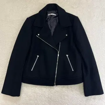 새상품급 블랑베일 라이더스 자켓 울 블랙