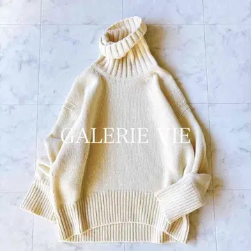 새상품급 GALERIE VIE 갤러리 바이 파인 울 하이넥 니트