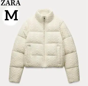 ZARA 도트 무늬 퀼팅 아노락 다운 M