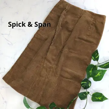 Spick & Span 브라운 코듀로이 롱 스커트 피크