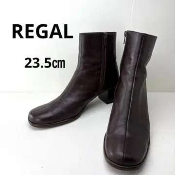 새상품급 REGAL 브라운 가죽 사이드 지퍼 부츠 23.5