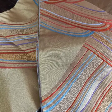 후쿠로 오비 골드 컬러 기하학 패턴