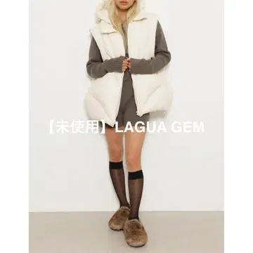 미사용 택 포함 LAGUA GEM 다운 베스트 화이트 2way