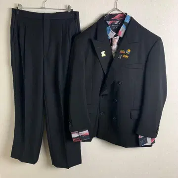 코디 블랙 더블 셋업 넥타이 셔츠 아트풍 성인식 핀즈 새상품급