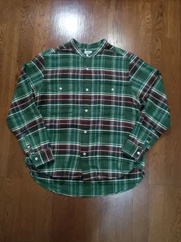 JAMES 그린 브라운 체크 플란넬 셔츠 긴팔