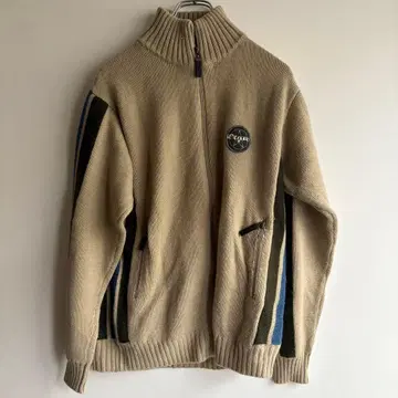 베이지 플리스 자켓 하이넥