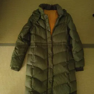롱 다운 자켓 올리브 그린