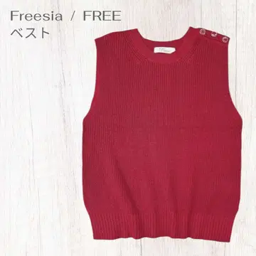 프리지아 포인트 컬러 고급 성숙 캐주얼 슬리브리스 니트 프리 고품질