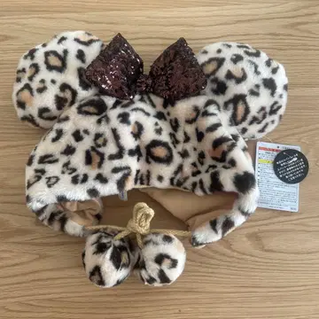 디즈니 레오파드 무늬 팬캡 브라운