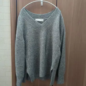 모헤어 라메 스팽글 니트 그레이