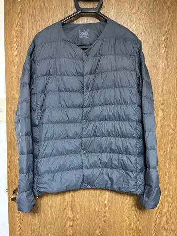 무인양품 라이트 다운 자켓 노카라 다운 남성용 L 다크 그레이