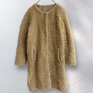 리셰 글래머 노카라 보아 코트 복슬복슬 귀여운 무지 M [ 146