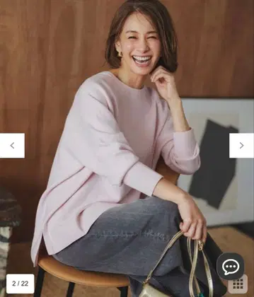 [택 포함 새상품] UNFILO/코튼 캐시미어 니트 크루넥 스웨터