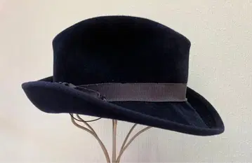 네이비 울 펠트 햇 그레이 리본 포함