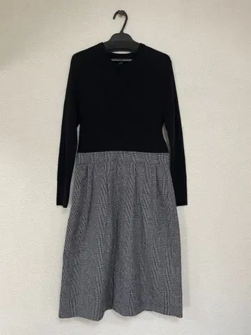 [택 포함 새상품] 23구 도킹 원피스 11호 블랙&그레이 체크