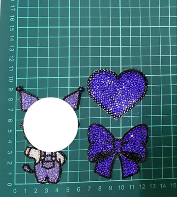 데코 부채 부채 데코 보라색 스톤