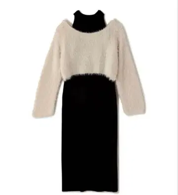 NATURAL BEAUTY BASIC 페더 니트 레이어드 원피스