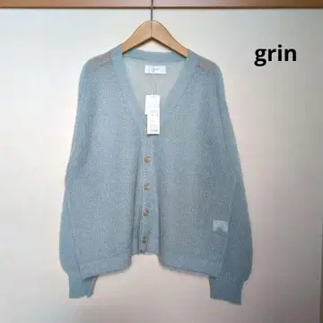 grin 모헤어 MIX 니트 편직 크롭 가디건