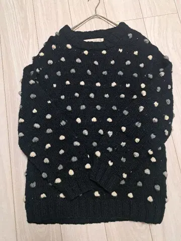 도트 & 스트라이프 차일드우먼 네팔 손뜨개질 팝콘 니트