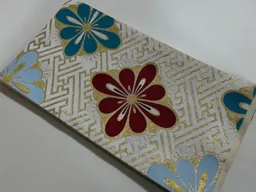 대특가!! 후리소데용 전통 후쿠로 오비 사야가타 꽃무늬 203