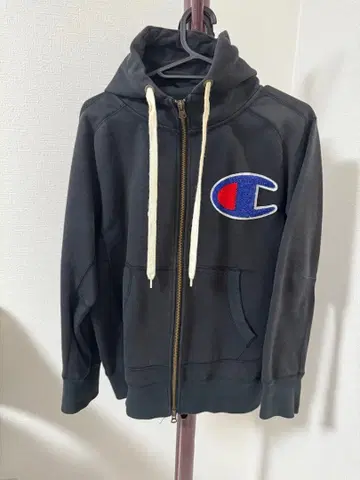 Champion 블랙 풀 집업 후드티