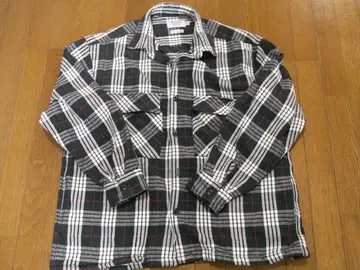 ALCARZA 헤비 플란넬 셔츠 고양이 눈 사이드 포켓