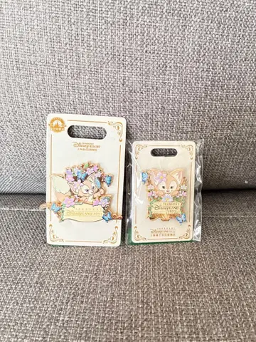 상하이 디즈니랜드 호텔 리나벨 핀 배지 2개 세트